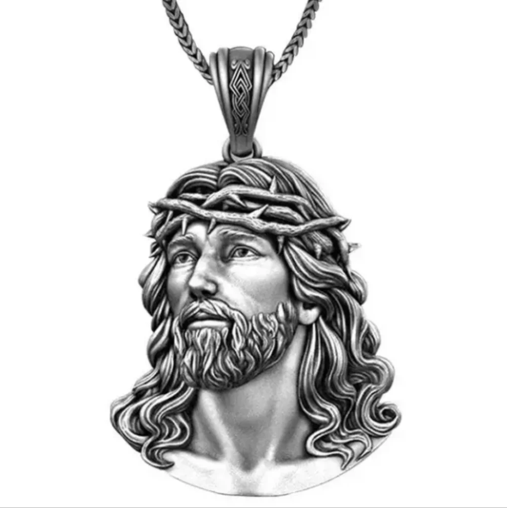 Stainless Steel Jesus Pendant Necklace